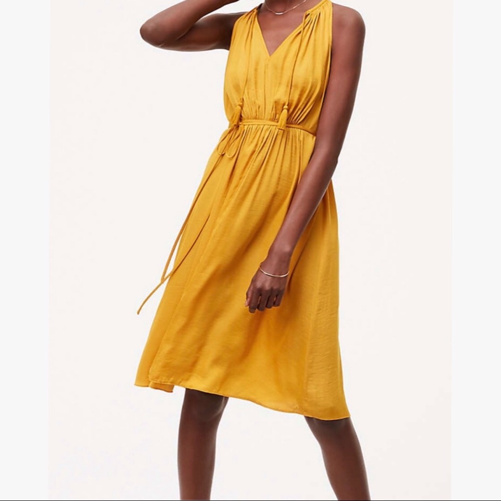 Loft Golden Grecian Midi Dress